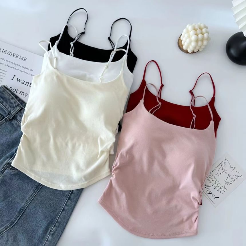 Wildery - Effen geplooide cami-top met vulling