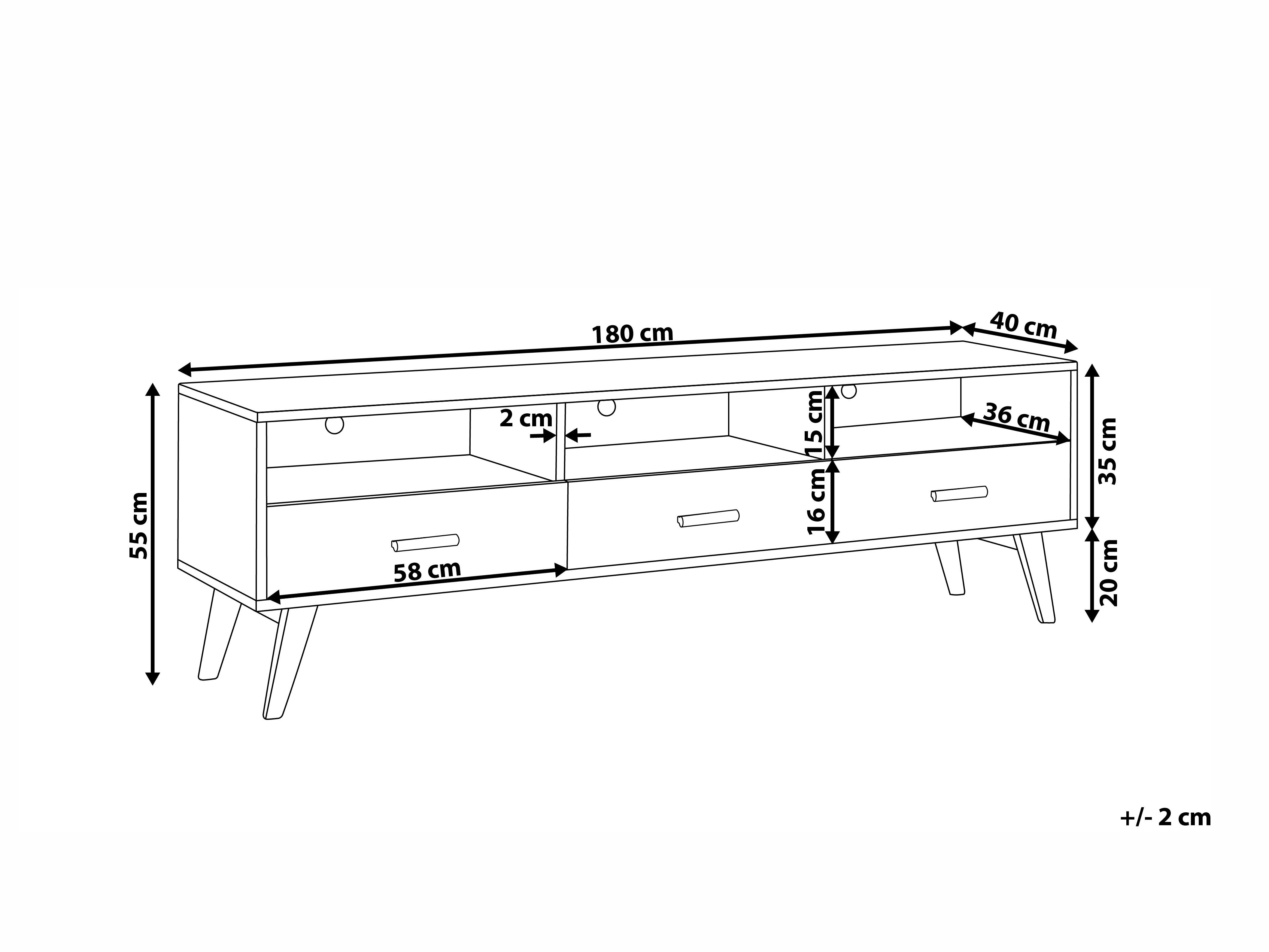 TV-meubel LIBERTY Wit