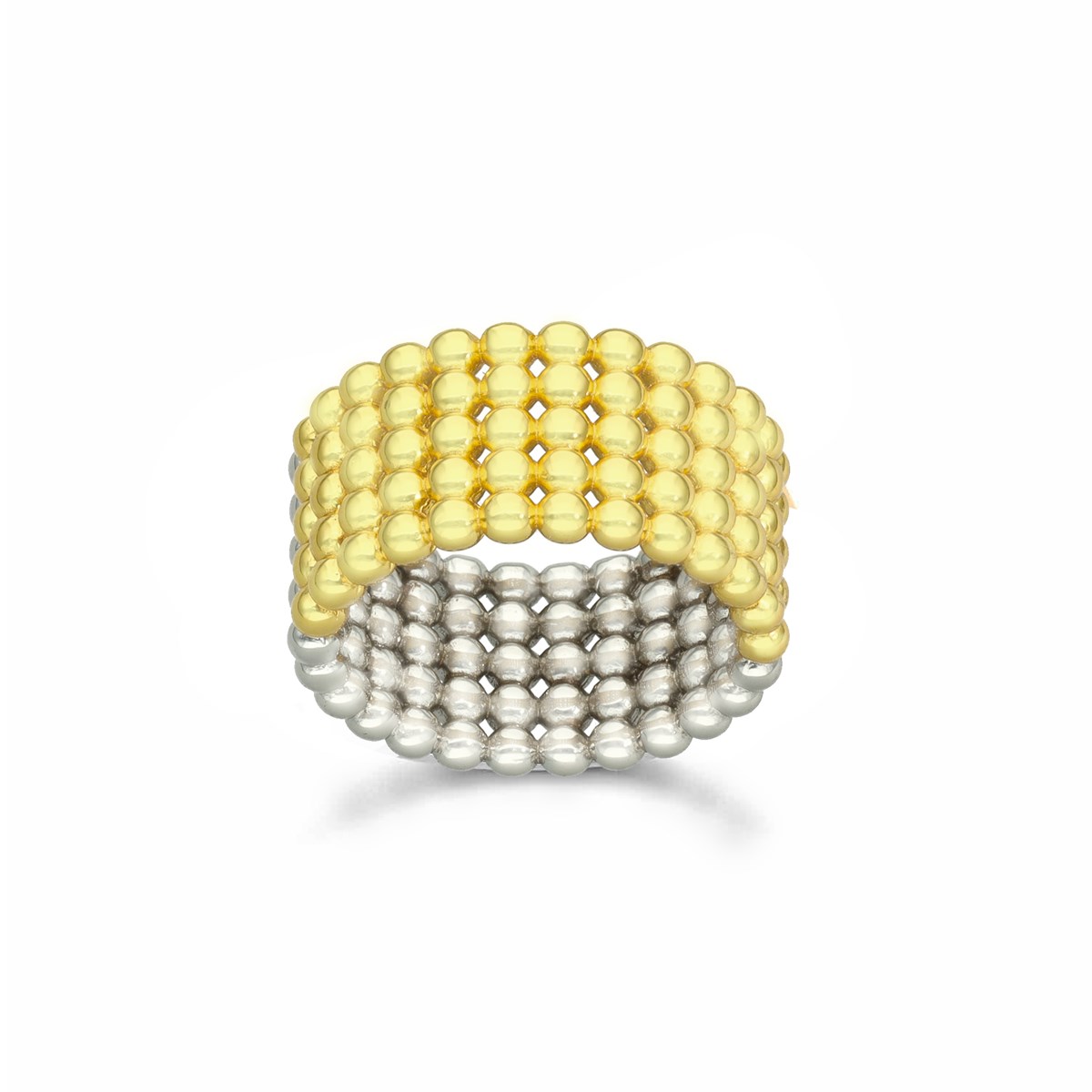 Bague Large Argent Doré Boule