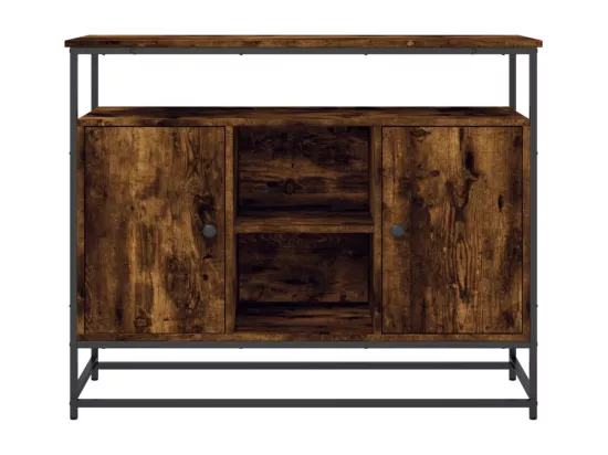 Buffet chêne fumé 100x35x80 cm bois d'ingénierie