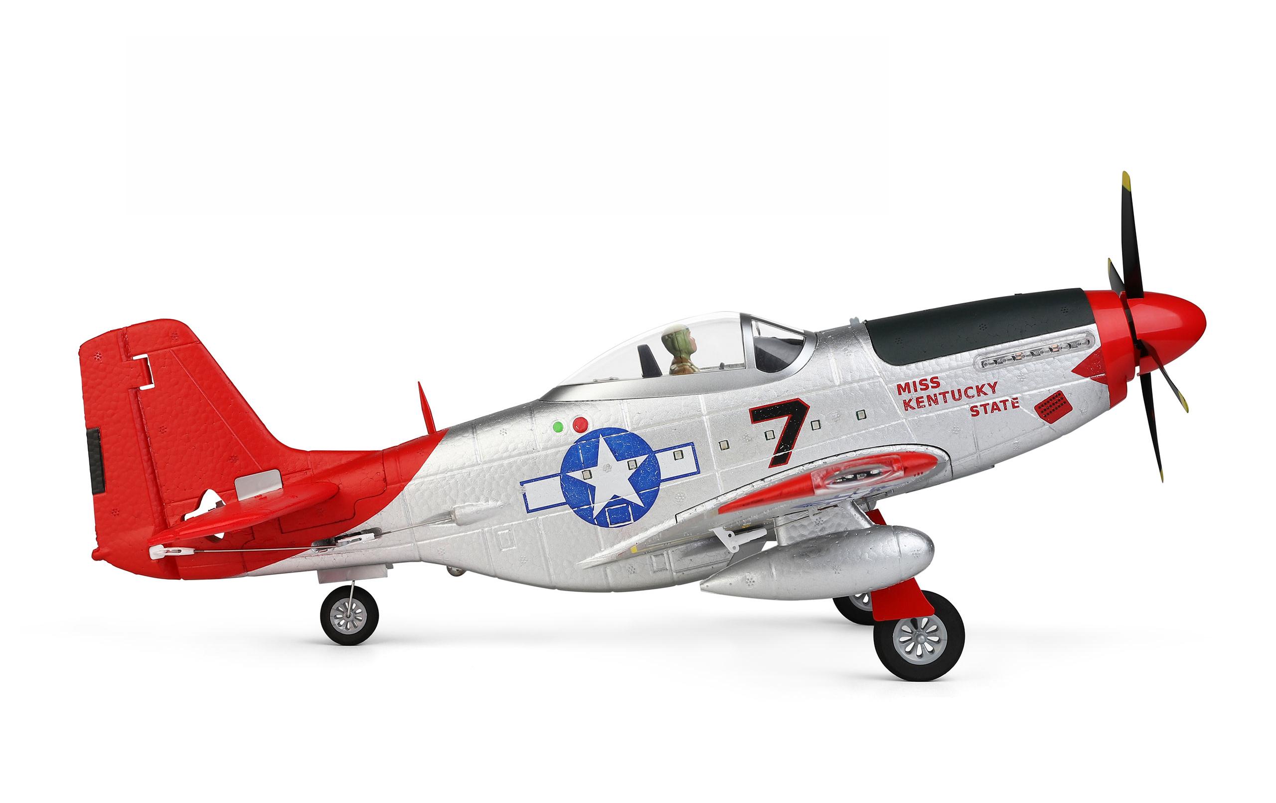 Warbird AMXflight P51 560 mm 4-Kanal, Gyro, RTF<br>Kleines P51 Mustang 2. Weltkrieg Jagdflugzeug mit 3D/6G Gyro