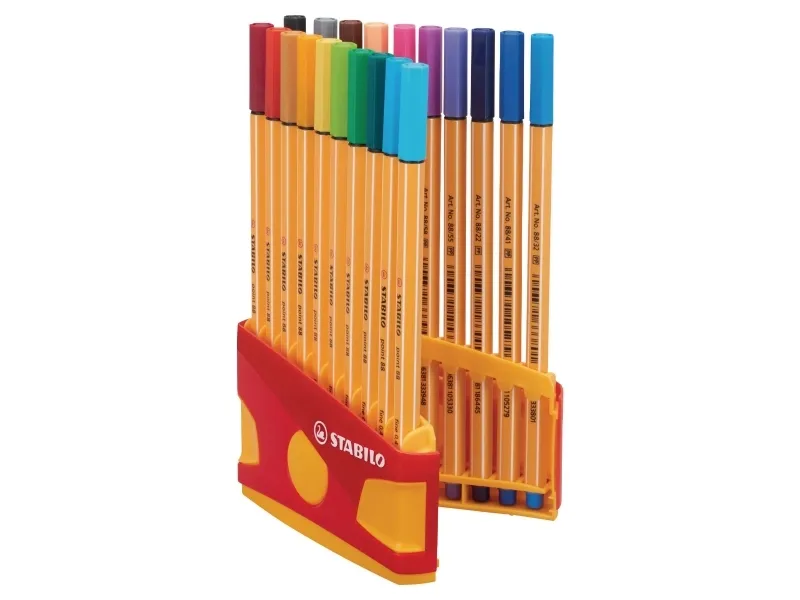 Fineliner Stabilo Point 88 Color Parade 0,4 mm - med 20 stk. ass. farver