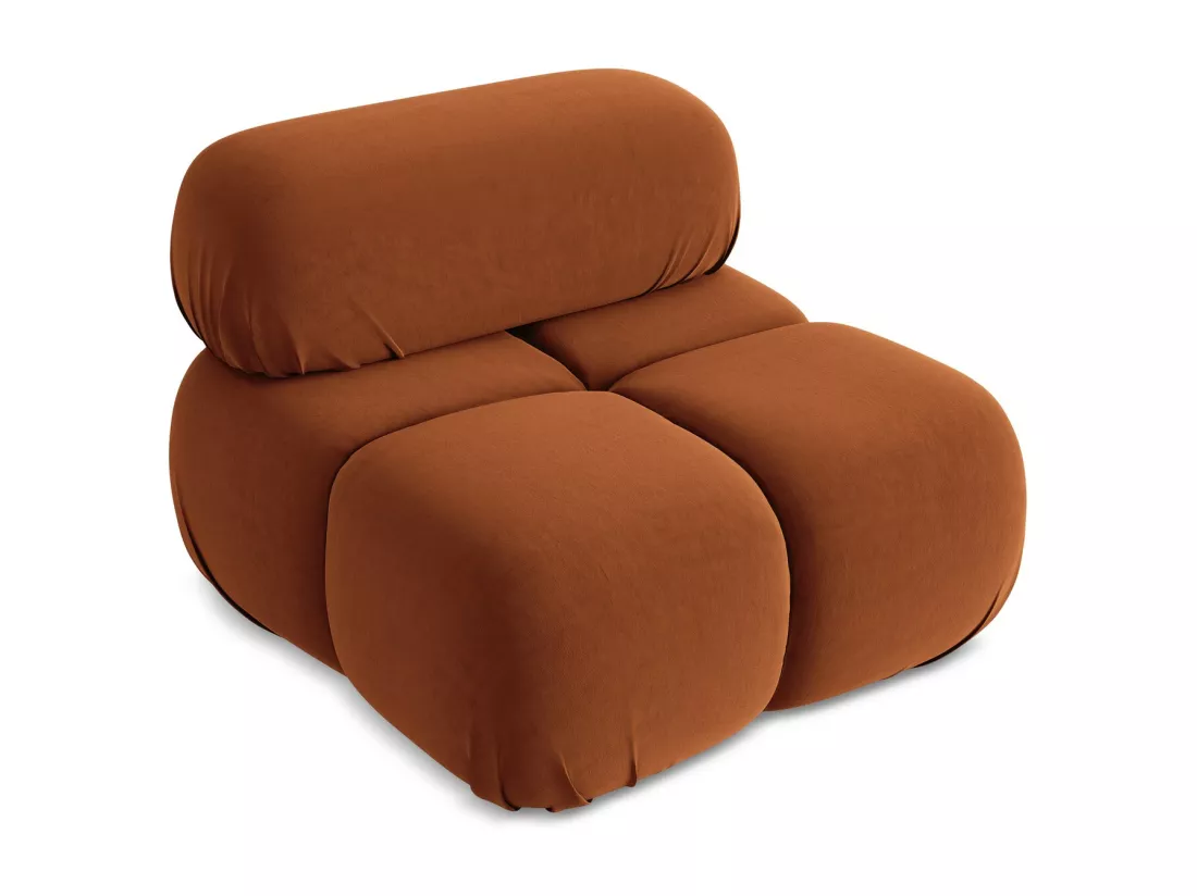 Fauteuil en Samt - terre cuite - LOKUA