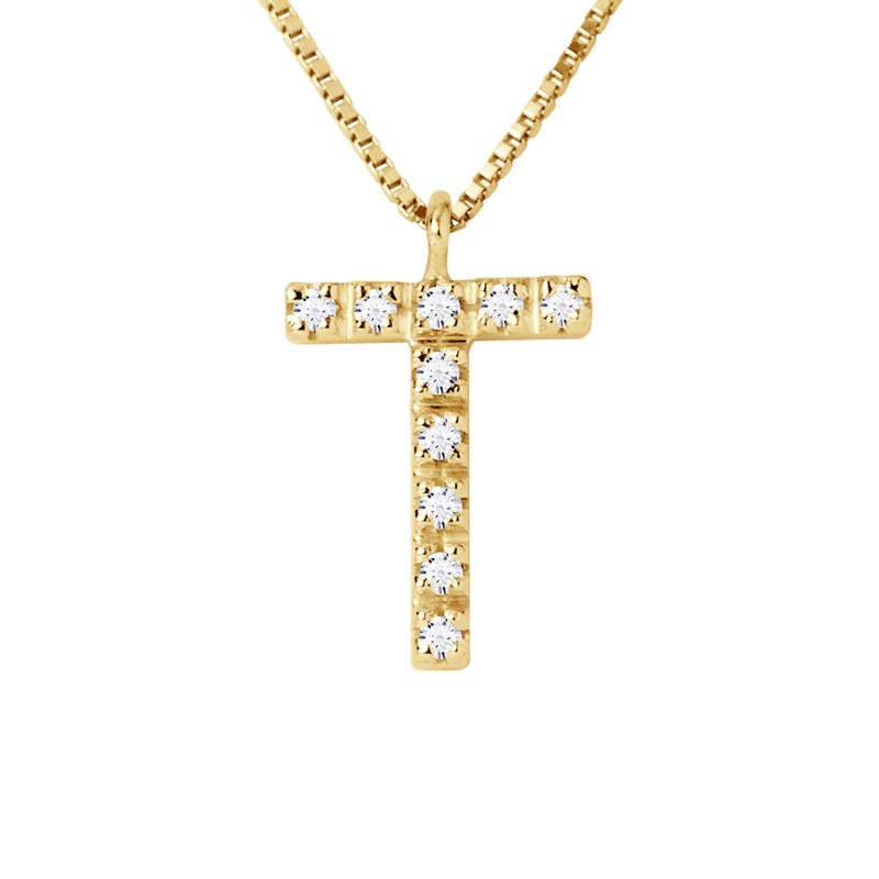 Collier ALPHABET Diamants 0,05 Cts  LETTRE 