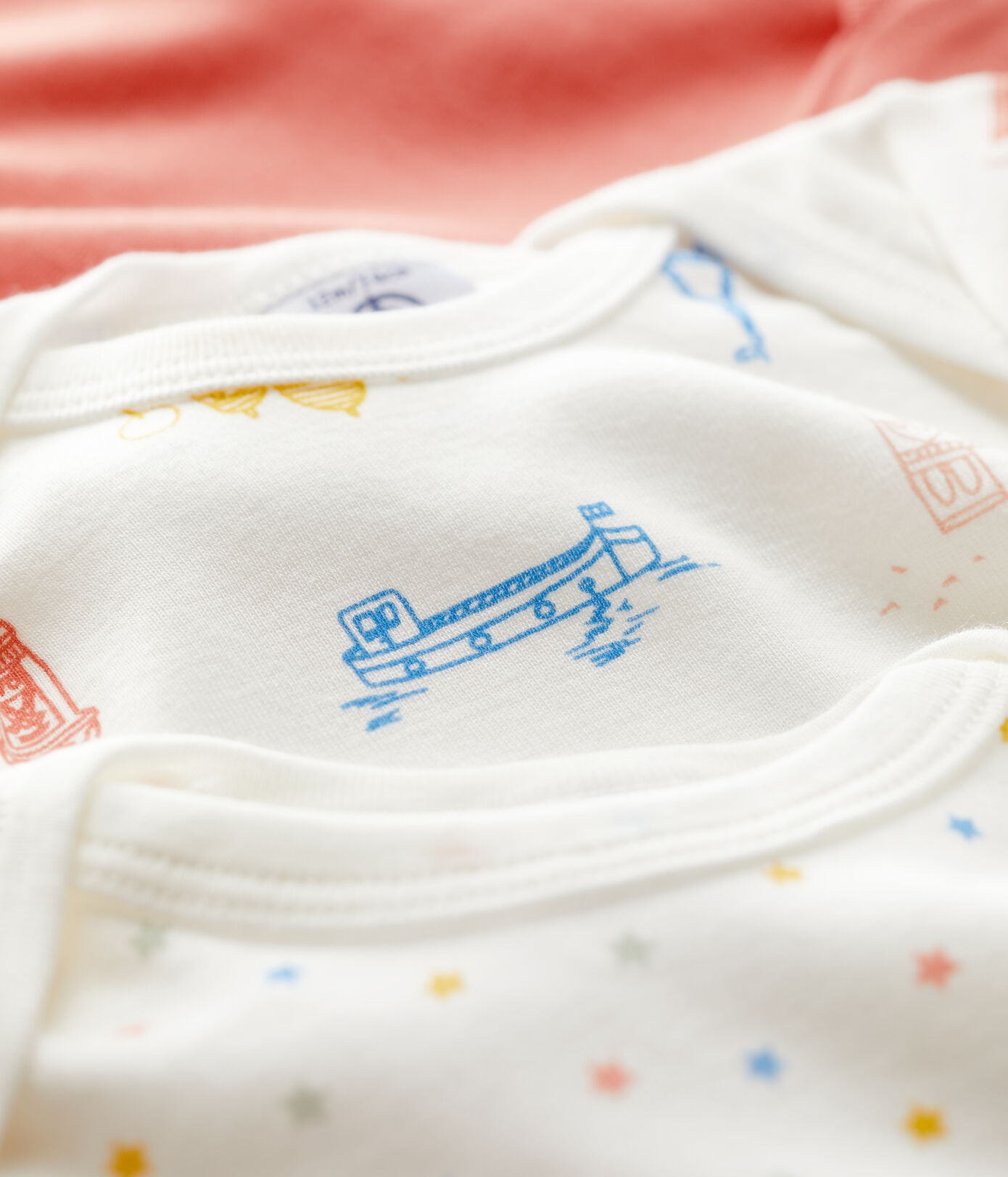 Lot de 3 bodies Paris manches courtes en coton