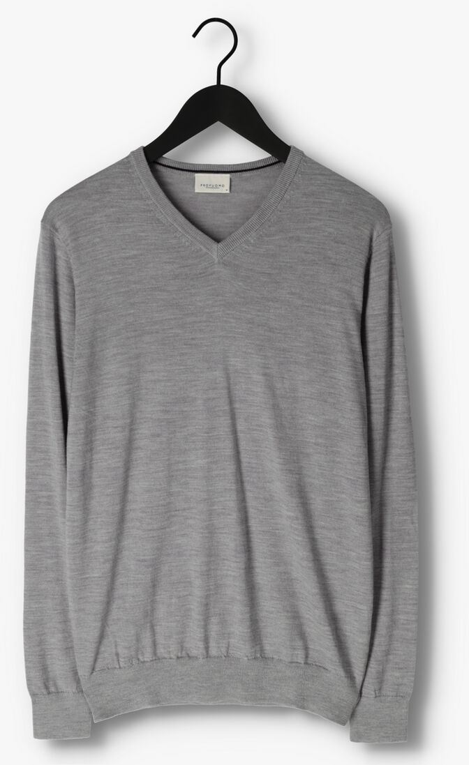 PROFUOMO lichtgrijze profuomo trui pullover v-neck
