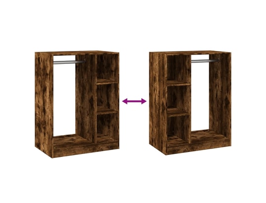 VIDAXL - Penderie Garde-robe chêne fumé 77x48x102 cm bois d'ingénierie