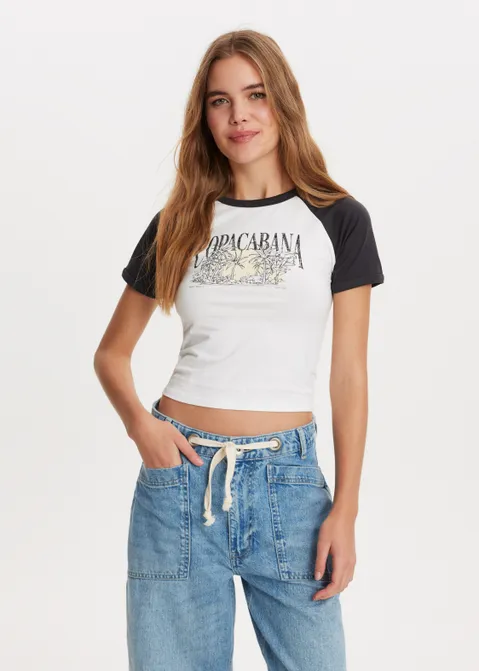 T-shirt met colorblock antraciet (ANTRA)