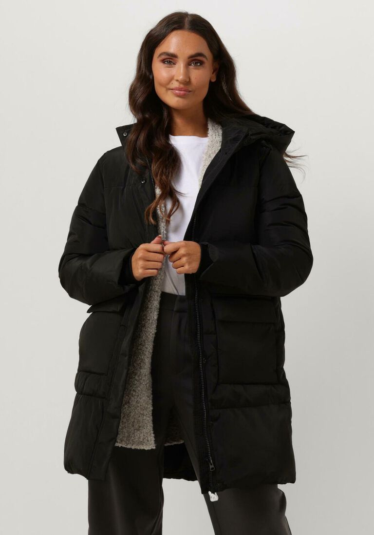 NOTRE-V zwarte notre-v gewatteerde jas puffer coat midi