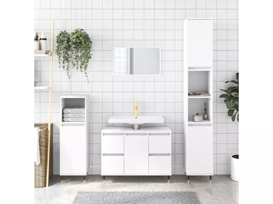 Armoire de salle de bain blanc 80x33x60 cm bois d'ingénierie
