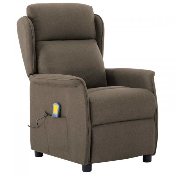 vidaXL Cadeira de Massagem em Tecido Taupe - 168725364
