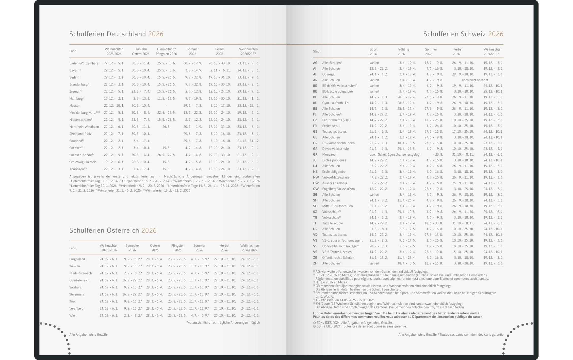 Tagesagenda Design Line Monstera 2026Buchkalender