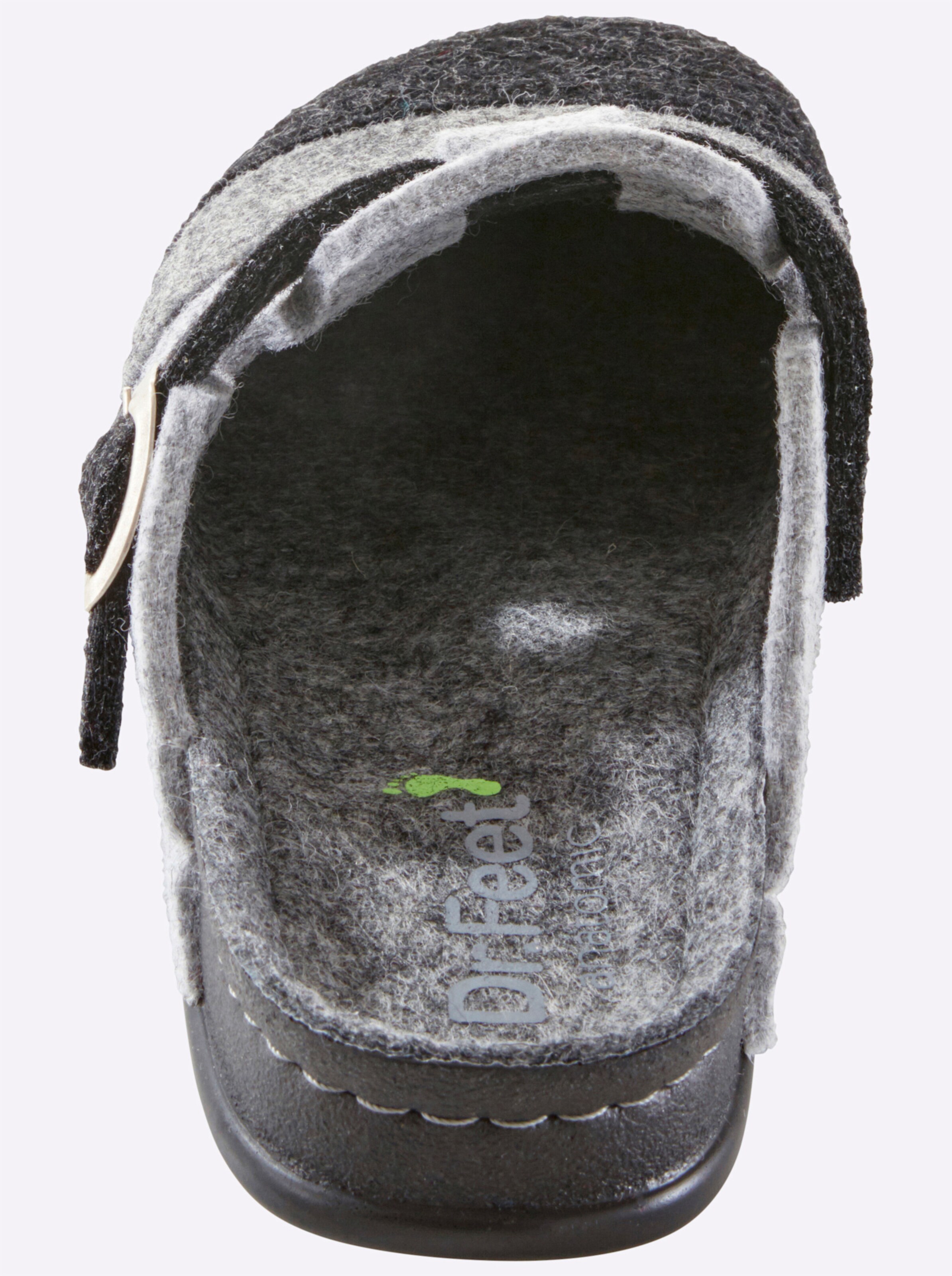 Dr. Feet Hausschuh in grau-gestreift