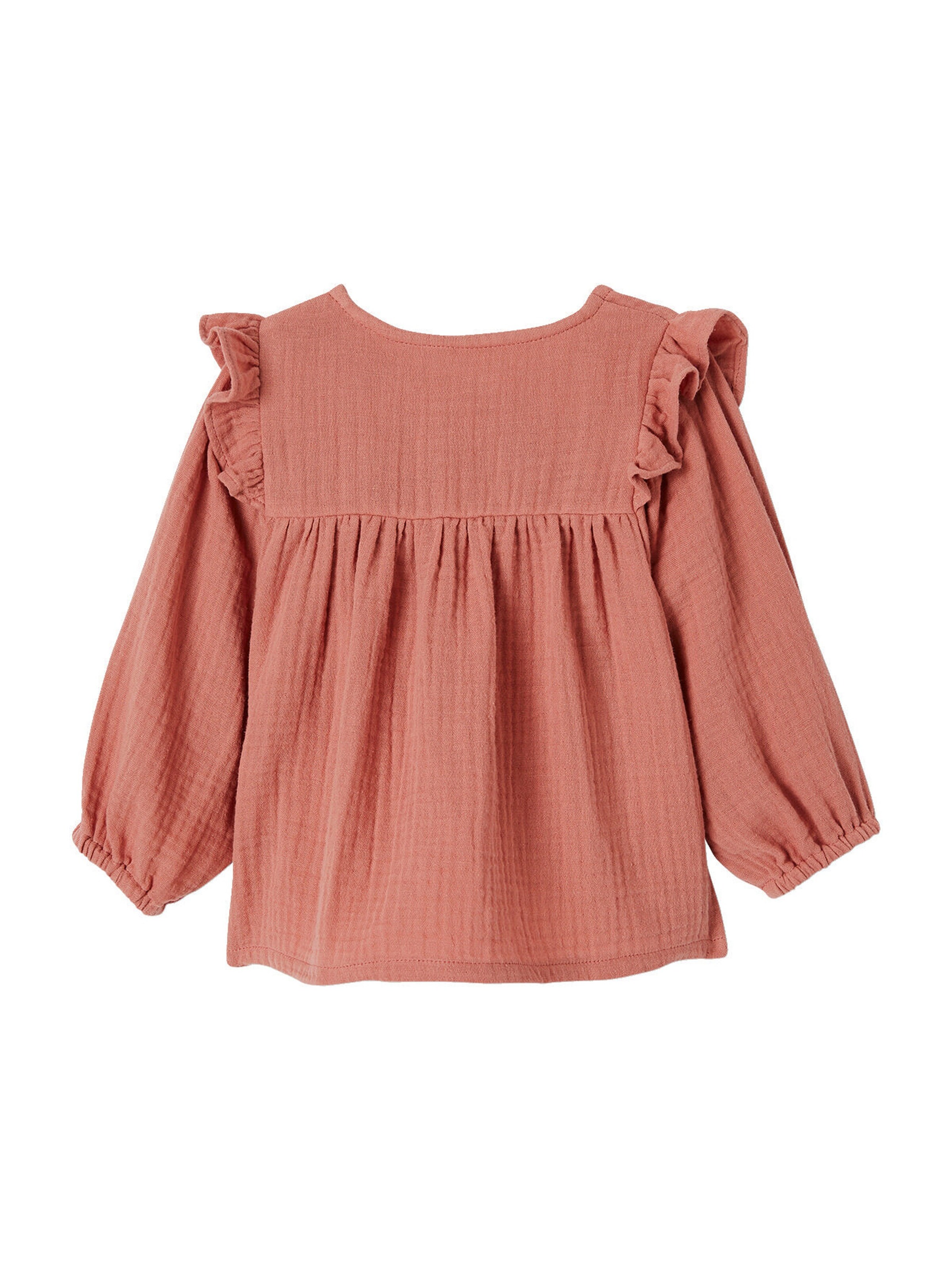 Vertbaudet Mädchen Baby Volant-Bluse altrosa