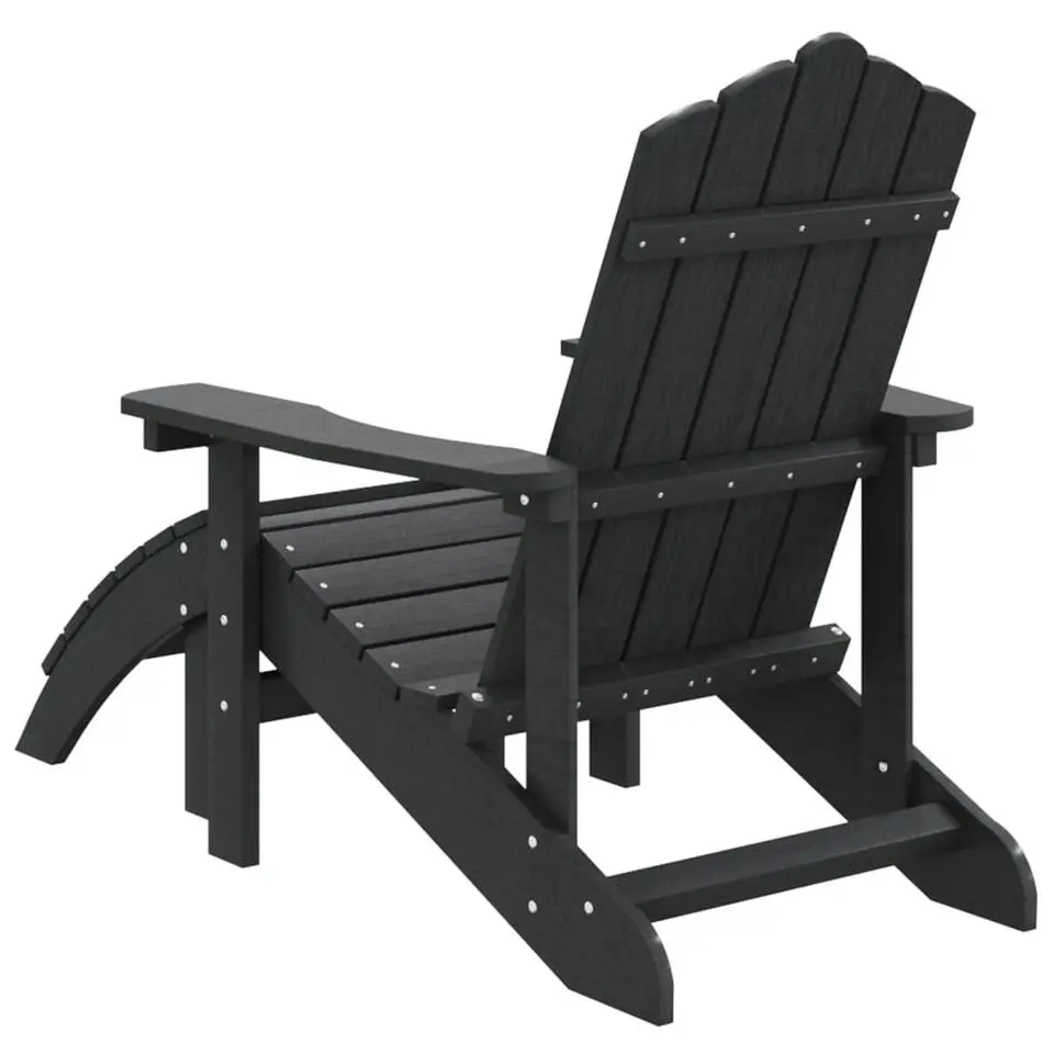 vidaXL - Tuinstoel Adirondack - Antraciet - Polyetheen - Met voetenbank