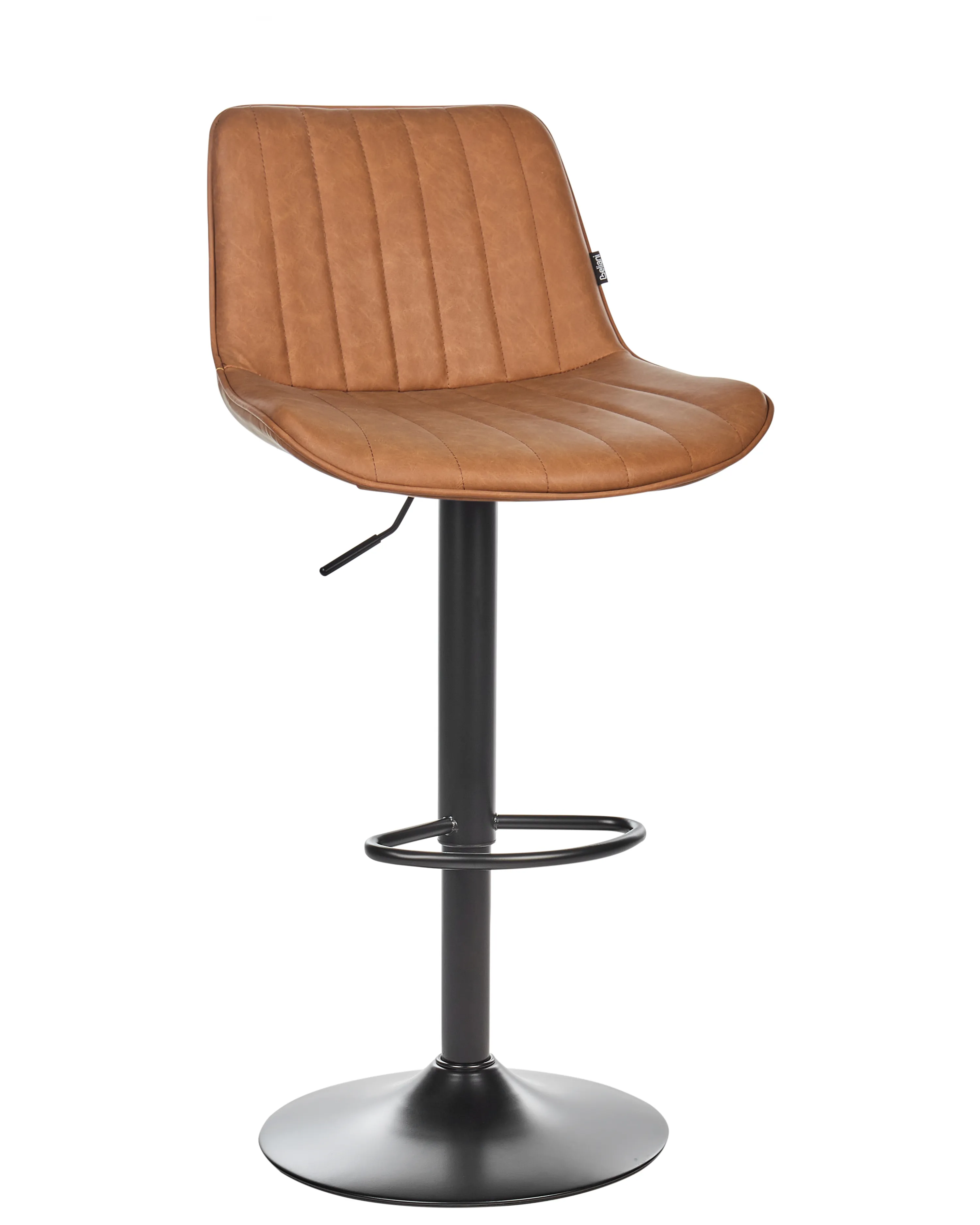 Set van 2 barstoelen DUBROVNIK Kunstleer draaibaar Goudbruin