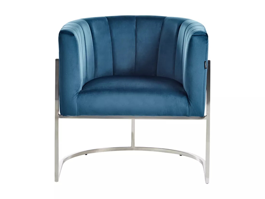 Fauteuil LARVIK Velours Bleu