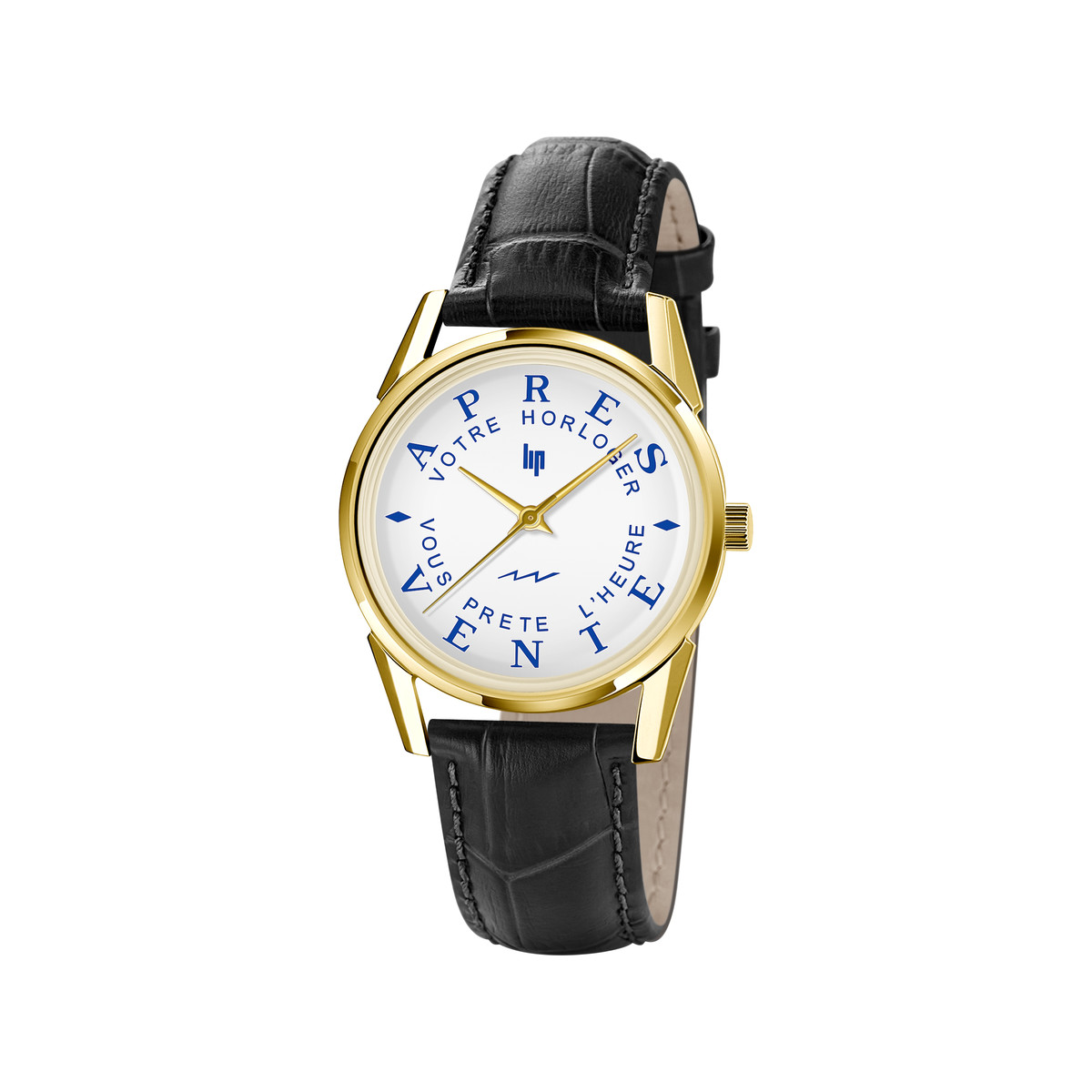 Montre Lip Himalaya homme acier bracelet cuir marron