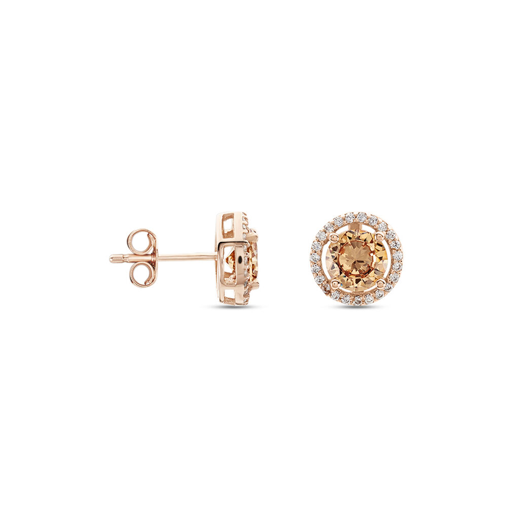 Boucles D'oreilles Puces Rio Argent Rose Oxyde