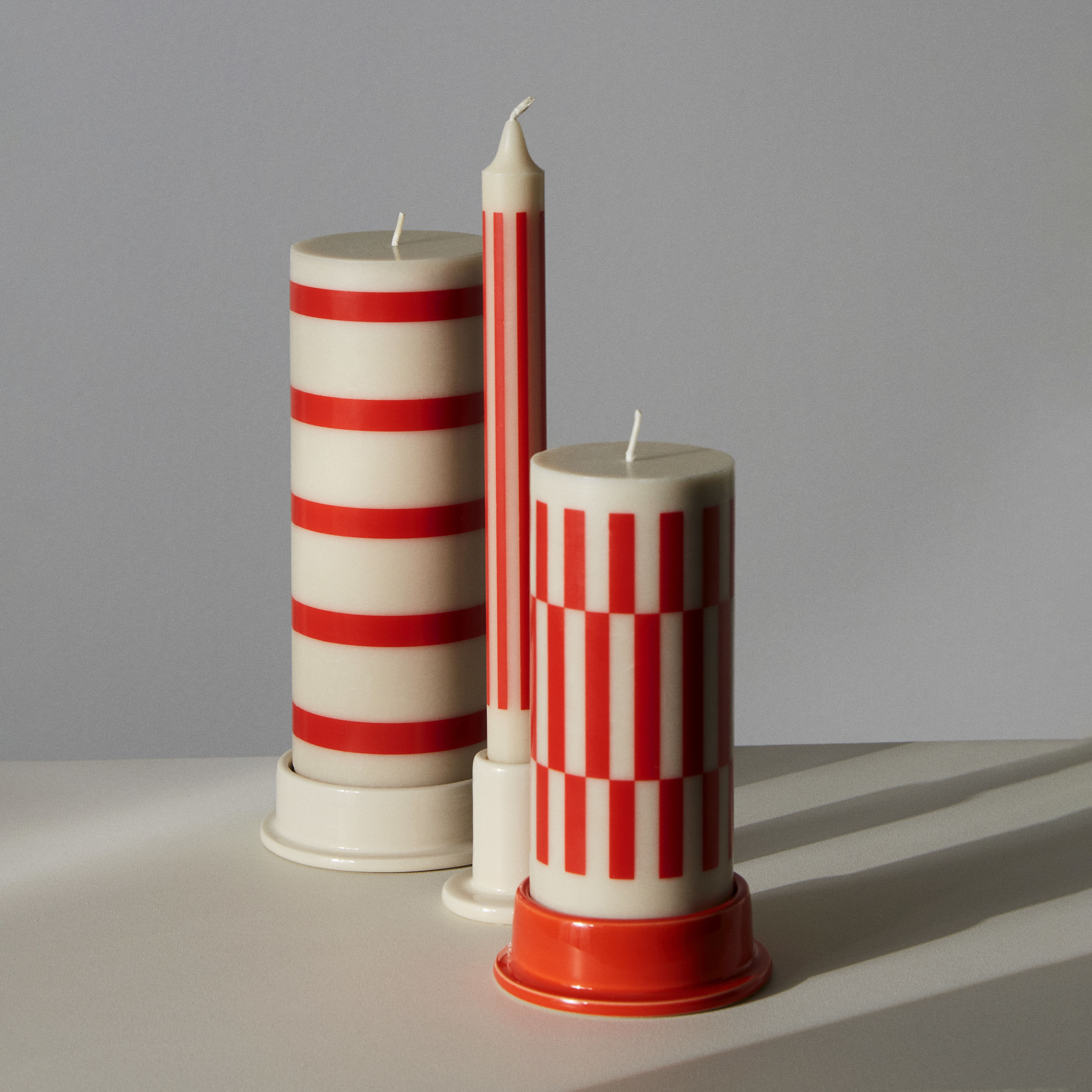 COLUMN SMALL - Bougeoir céramique | Rouge