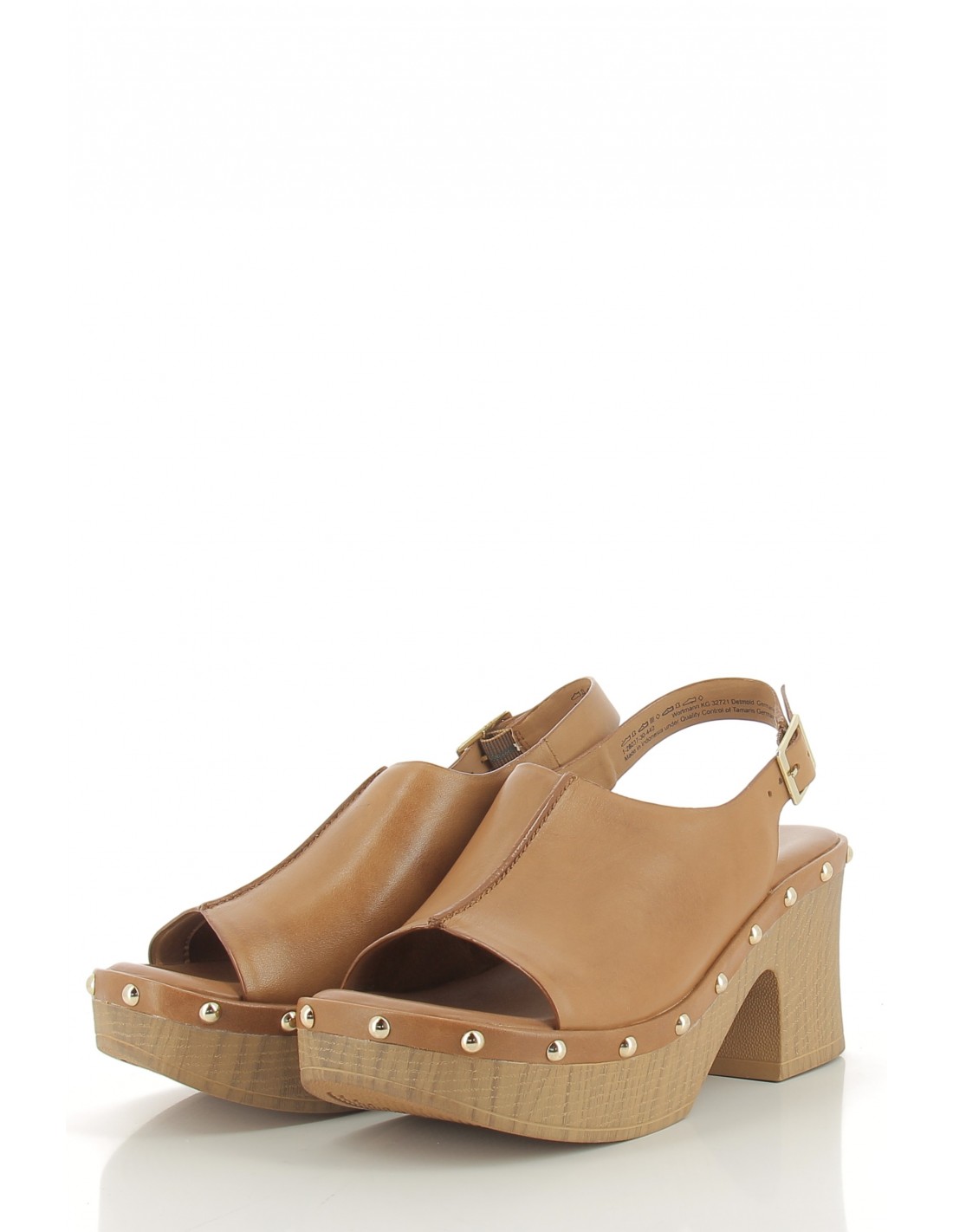 tamaris Sandales compensées à Talon femme 28037-30 440 cuir camel