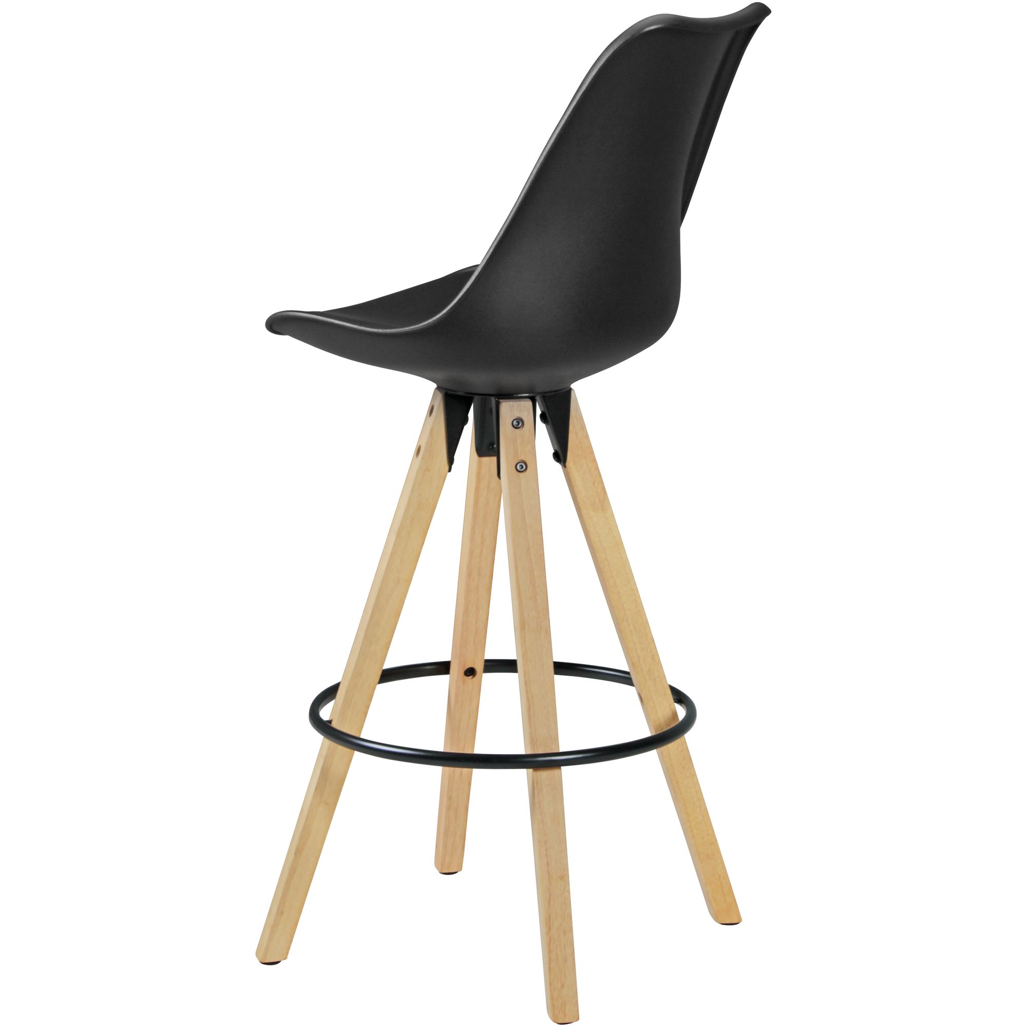 KADIMA DESIGN Komfort Barhocker Set: Ergonomische Sitzschale, Holzbeine, verschiedene Farben