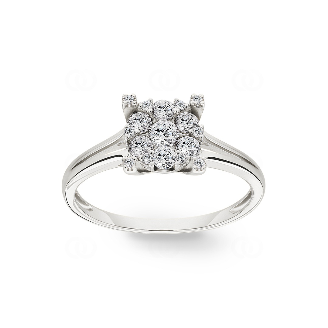 Verlobungsring 750/18 K Weissgold mit Diamanten 0.50 ct H/si by CHRISTIAN
