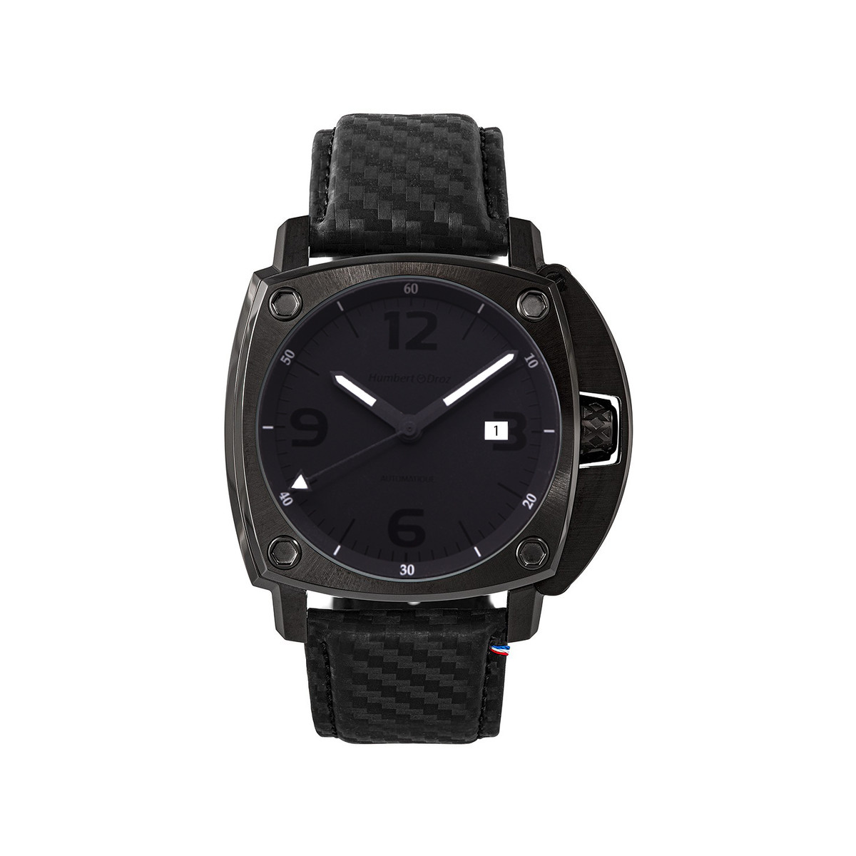 Montre HUMBERT-DROZ hd11 homme automatique, bracelet cuir noir