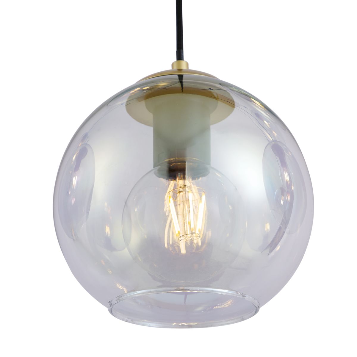 Art Deco hanglamp goud met regenboog glas 7-lichts - Sandra