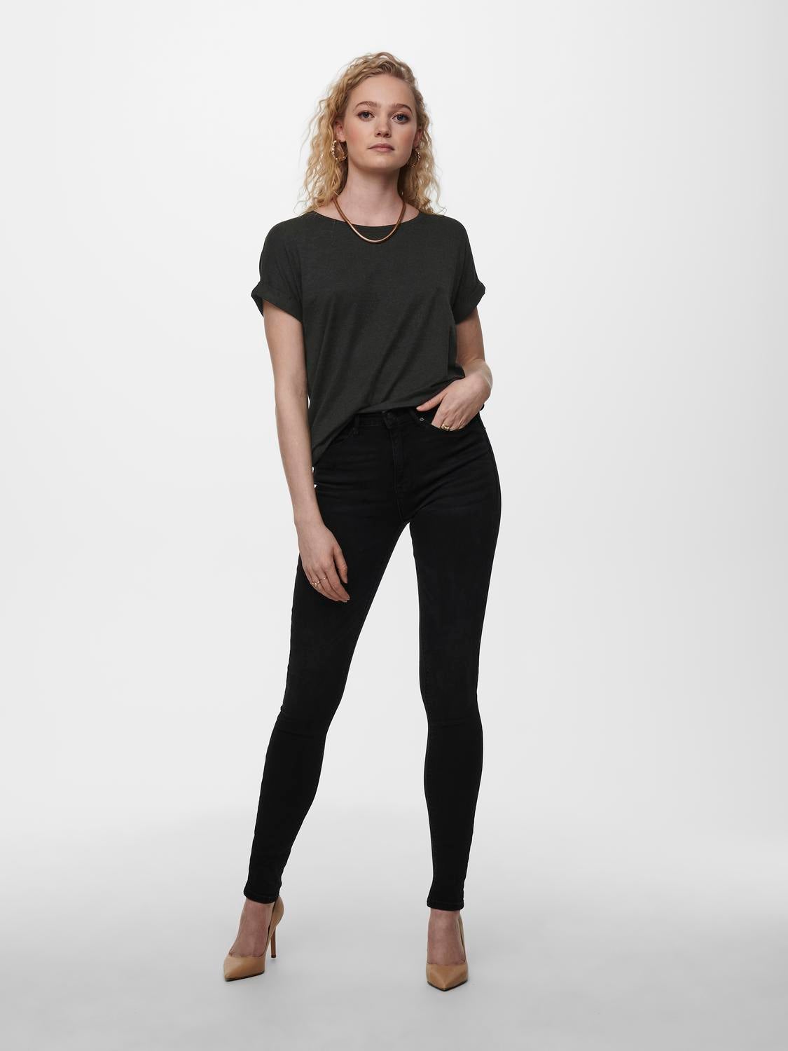 ONLMOSTER Top Dark Grey Melange