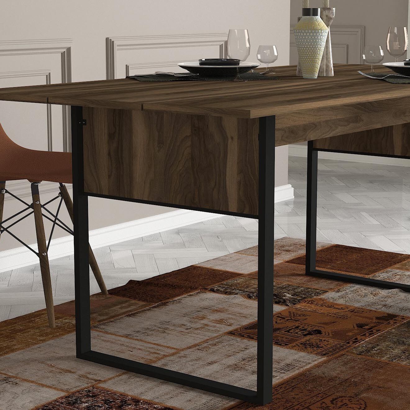 Wooden Art Table de salle à manger Lost beige - 180x77.6x91 cm