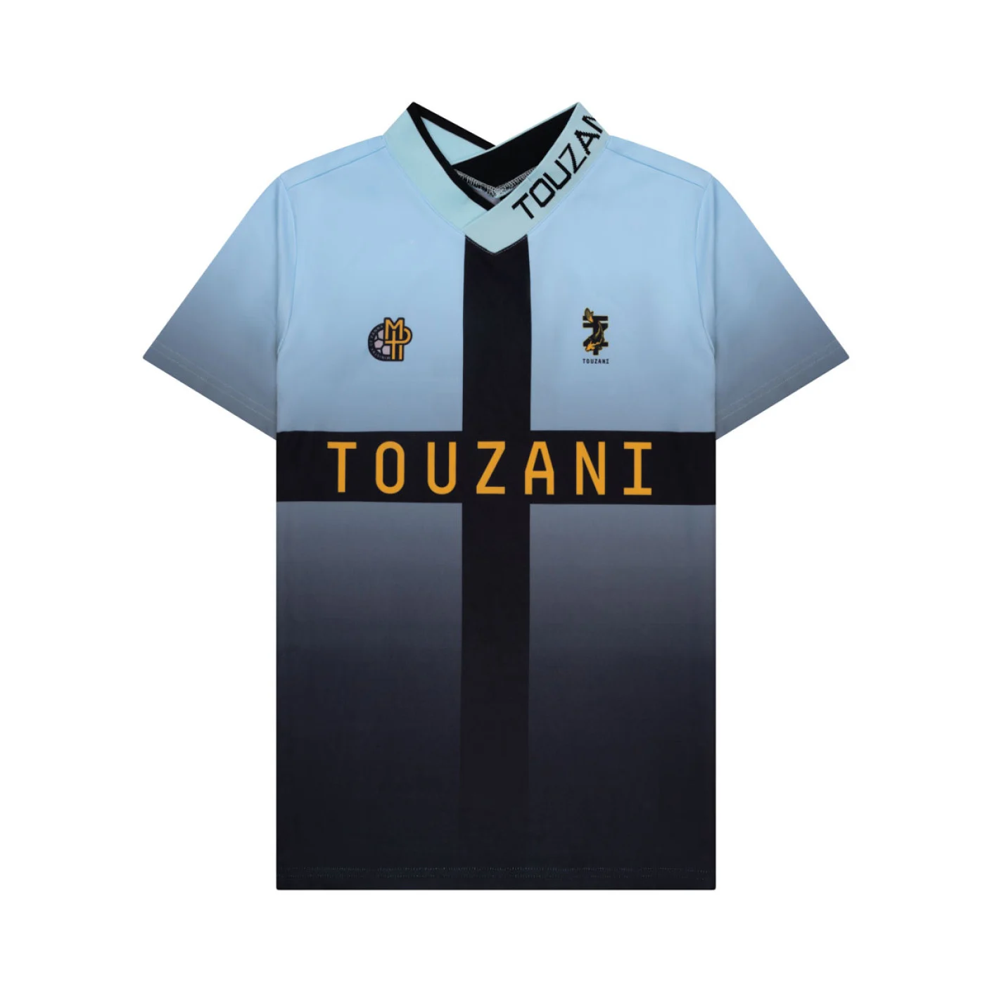 Touzani Taisho Voetbalshirt Kids Lichtblauw Zwart Goud