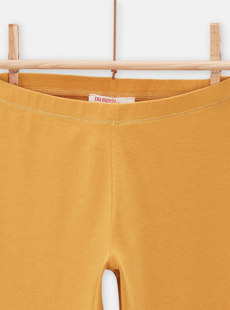 Legging jaune miel uni pour fille