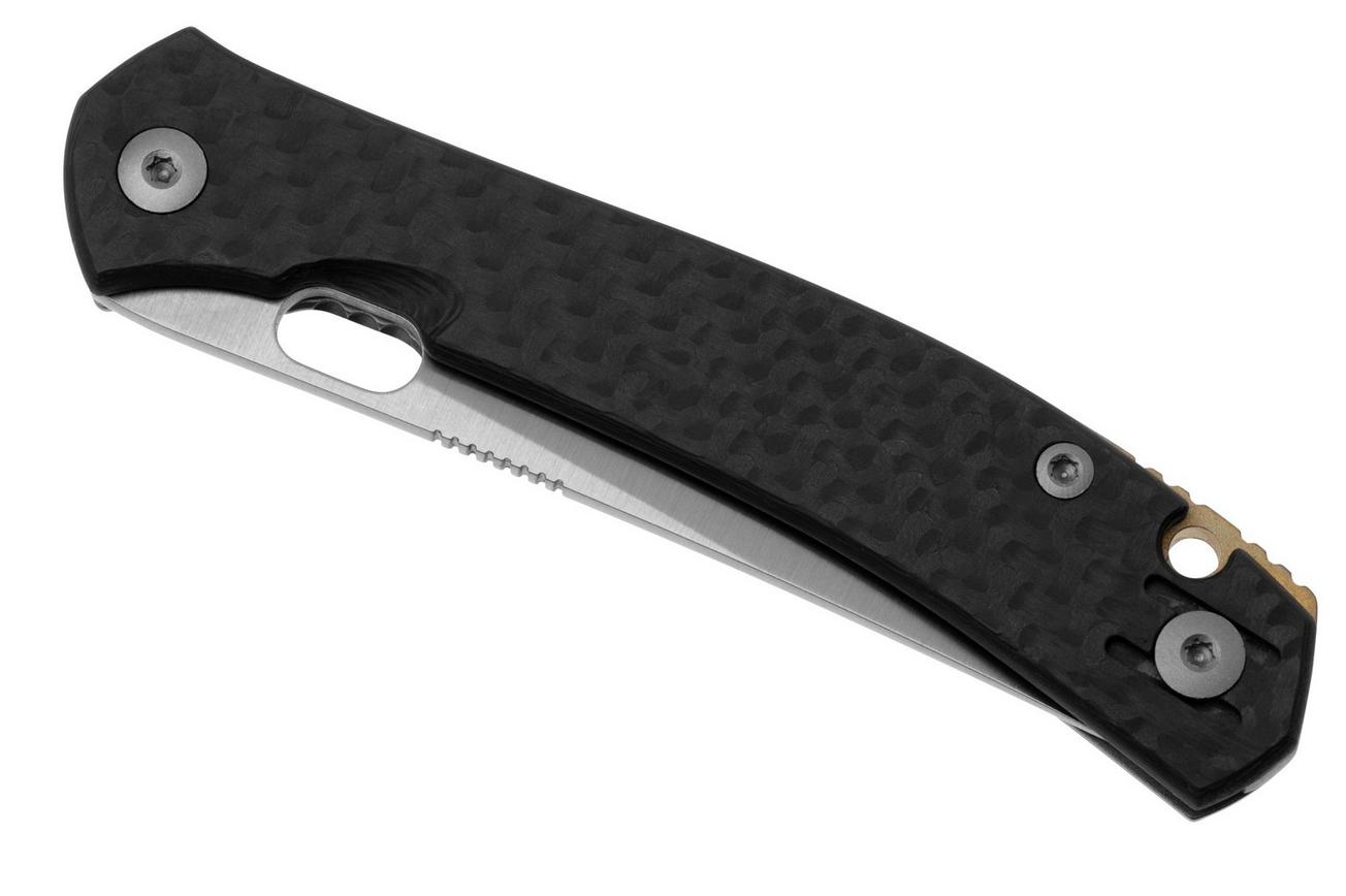 GiantMouse ACE Bleecker Satin CPM Magnacut, Carbon Fiber Titanium, zakmes, Ansø en Voxnaes design
