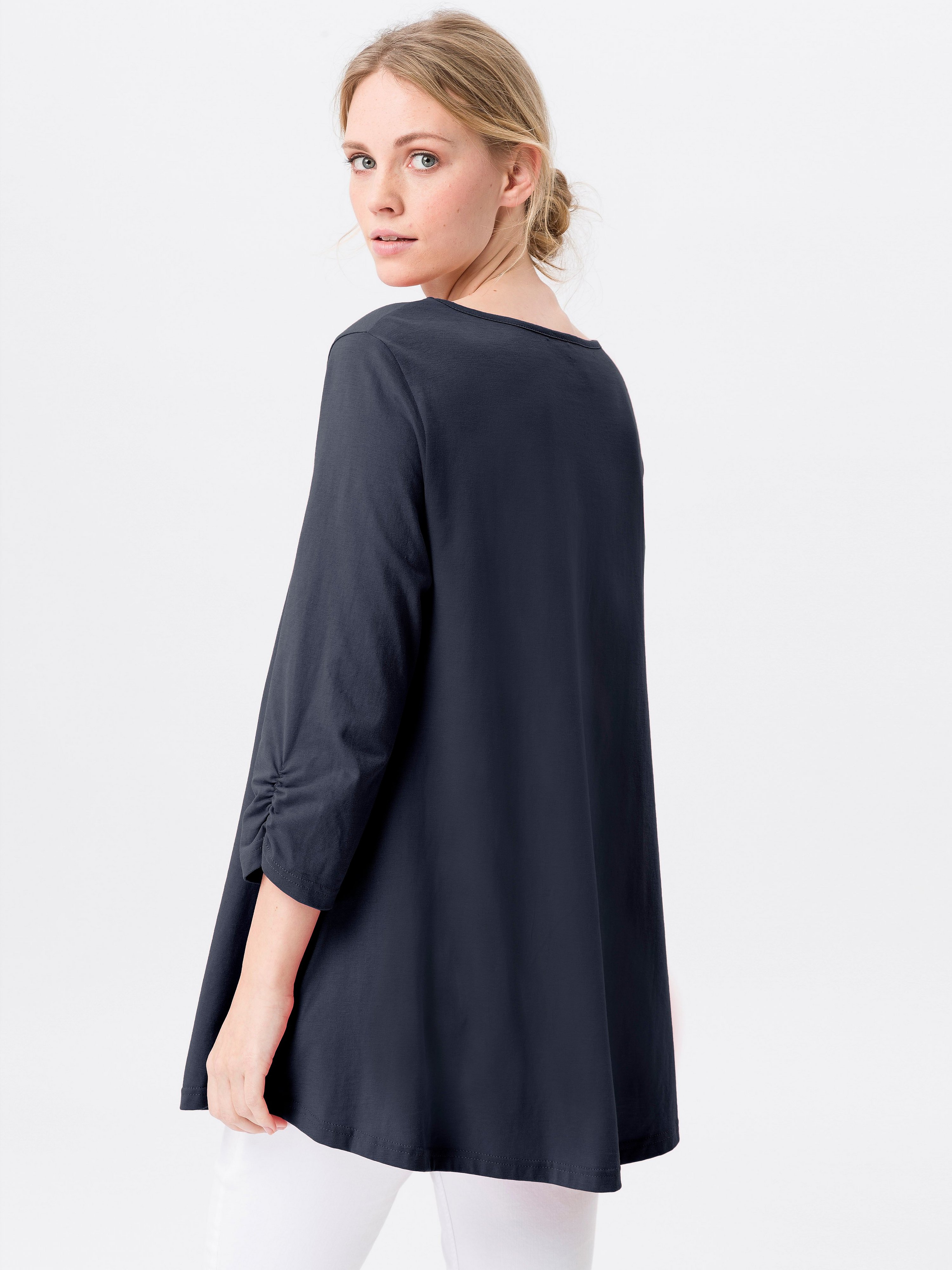Rundhals-Longshirt