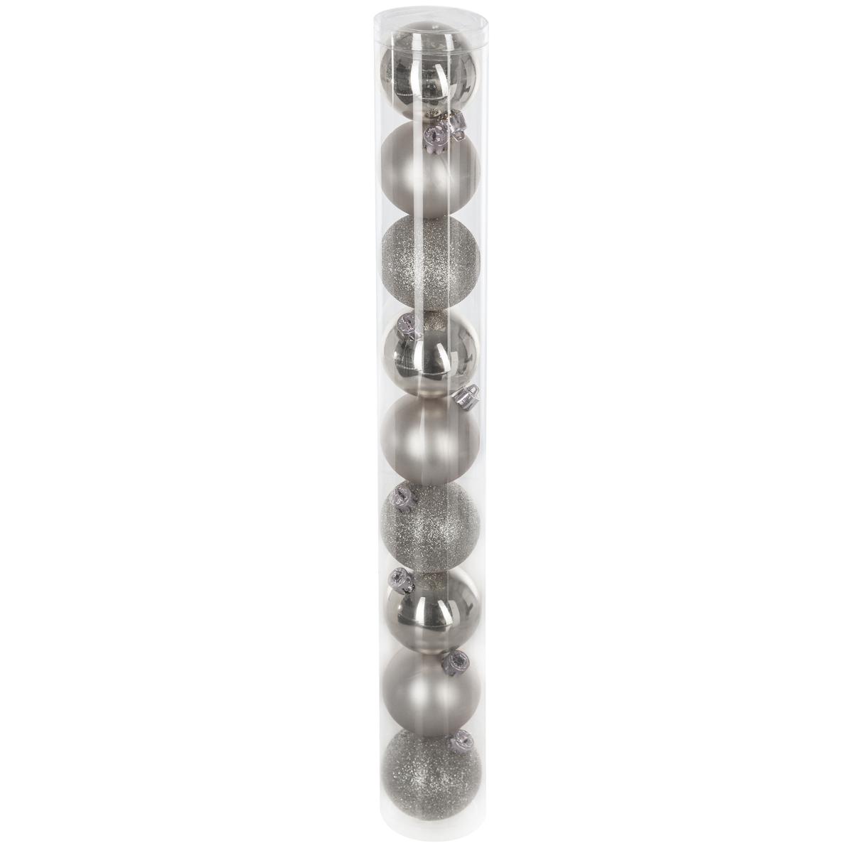 BOULE DE NOEL 60MM X9 PIECES ARGENT