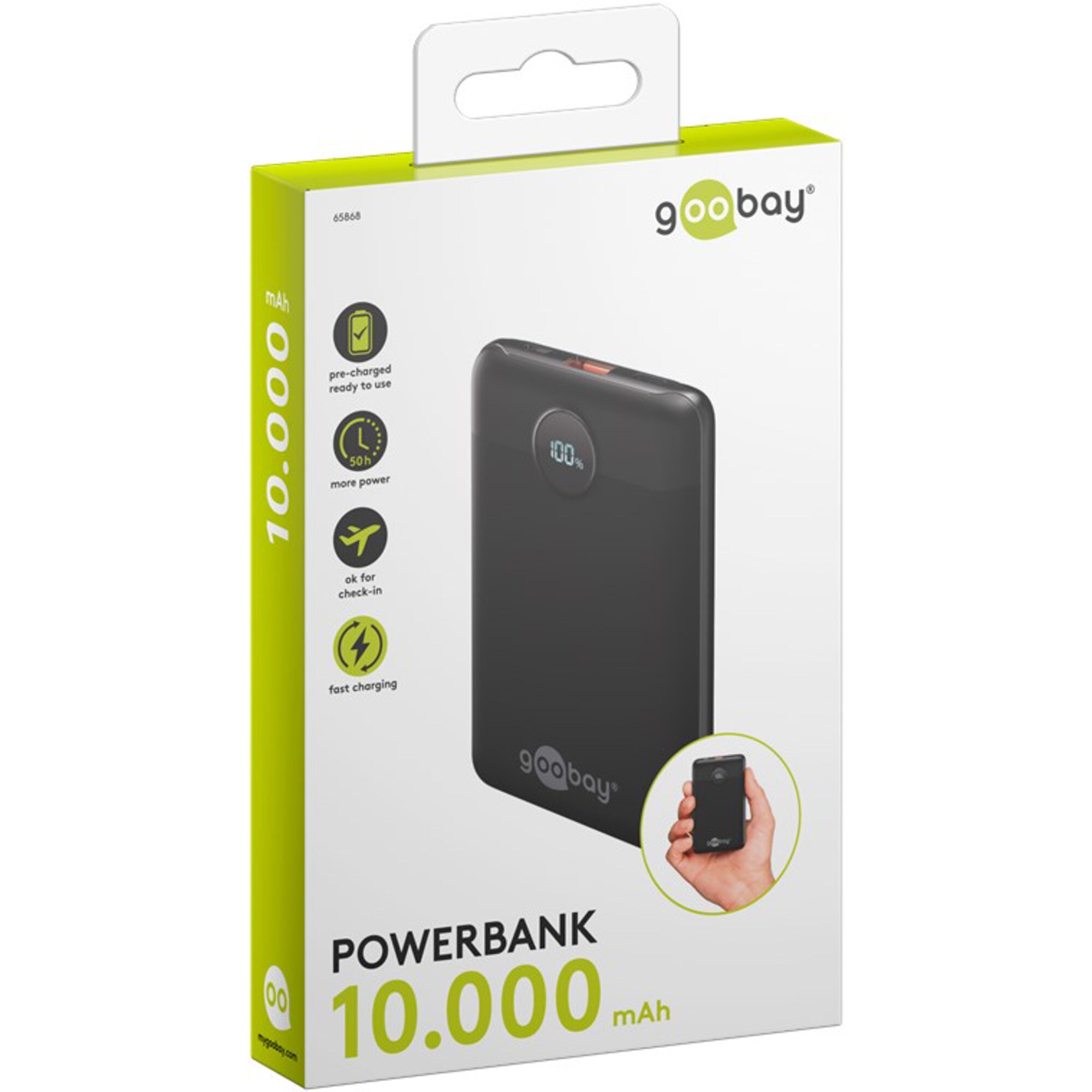 goobay Powerbank Powerbank Kompakt 10.000 mAh