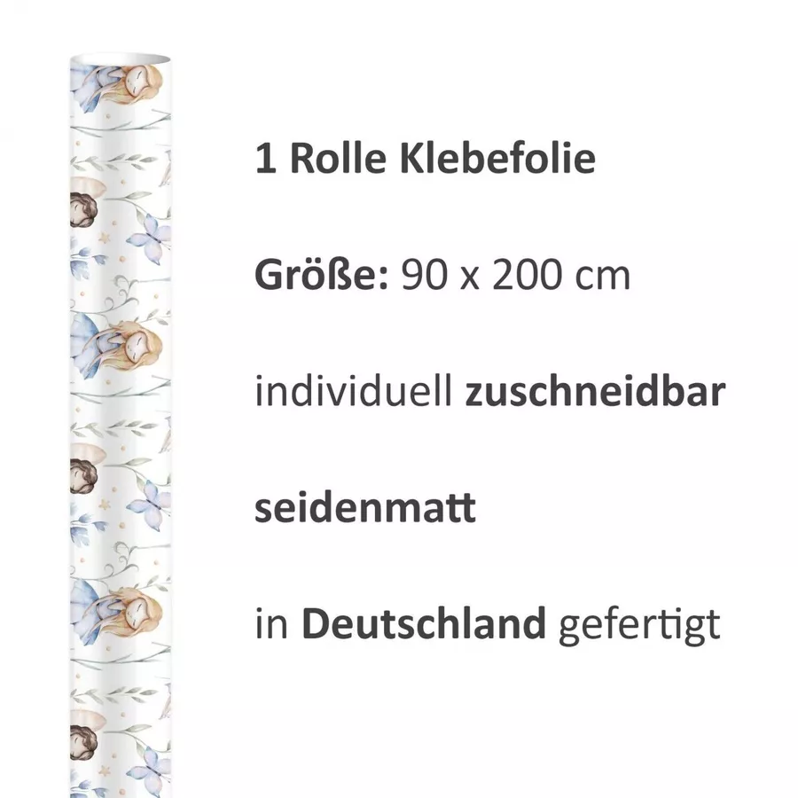 Nikima Klebefolie KF-27 selbstklebende Folie - Blumenwiese Feen bunt