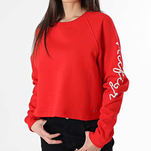 Sweat Crewneck Femme Rope Puff Print 7794 Rouge