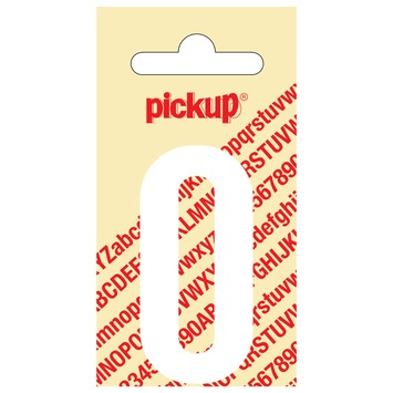 Pickup plakcijfer 0 wit mat 60 mm