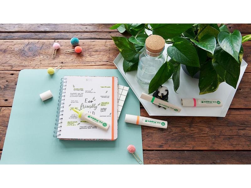 edding Textmarker 24 EcoLine Rosa Umweltfreundlicher Marker
