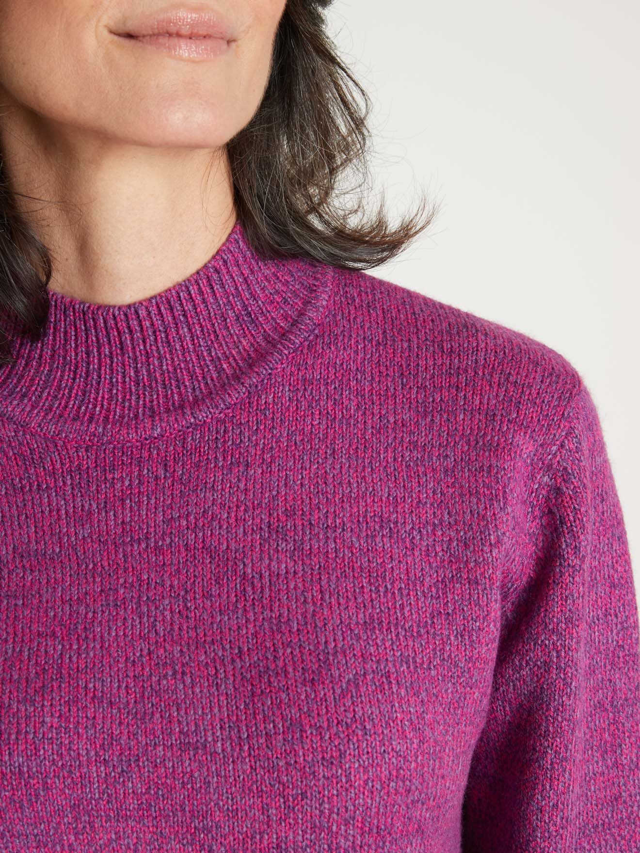 Pull col montant manches longues