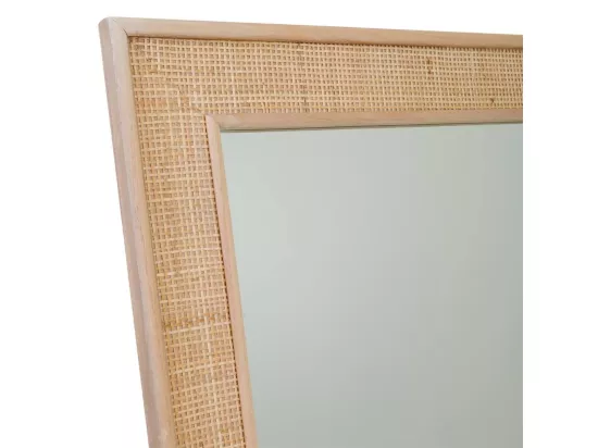 Miroir en bois et grille marron 70x2.5x100h