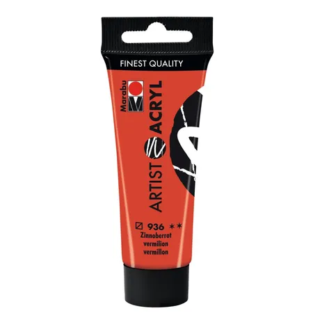 Marabu Artist Acryl, Zinnoberrot 936, 22 ml