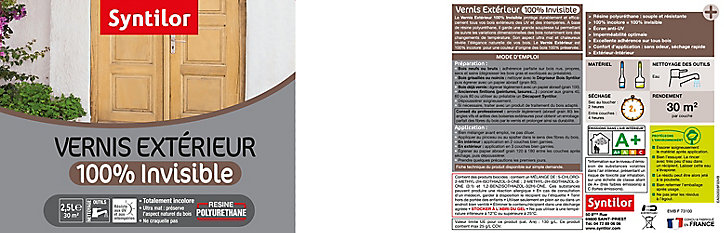Vernis extérieure et intérieure bois Syntilor 100% invisible incolore mat 2,5L