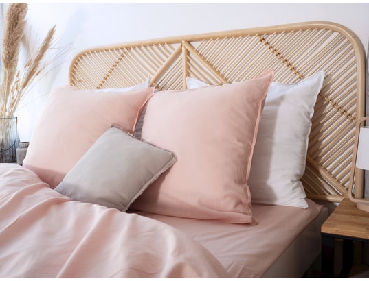 COTE DECO - Ensemble couette + 2 oreillers Parure de lit - coton et lin - 220 x 240 cm - nude