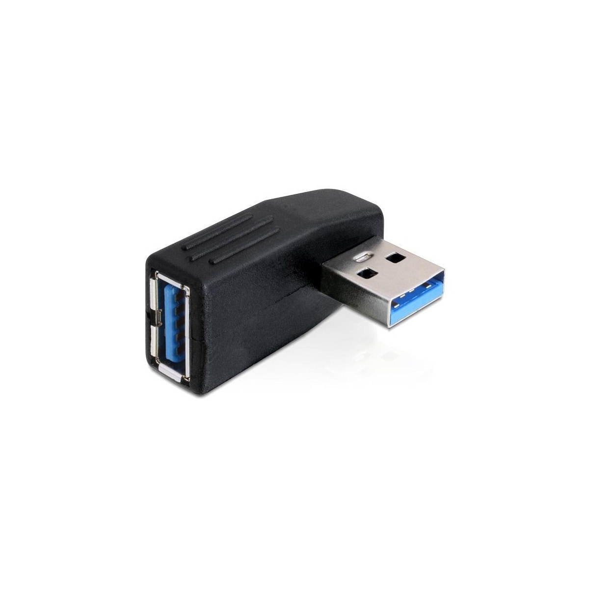 DeLOCK USB 3.0 adapter, angled 90° horizontal, male-female, black