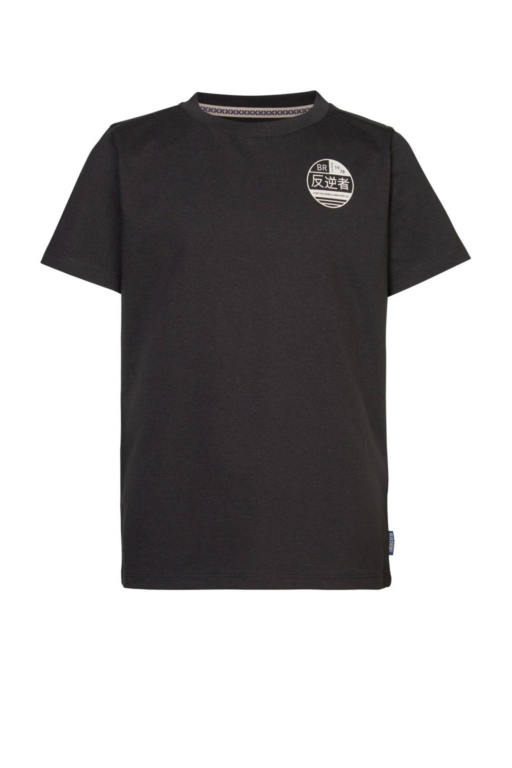 Blue Rebel T-shirt Jeremy met tekst zwart