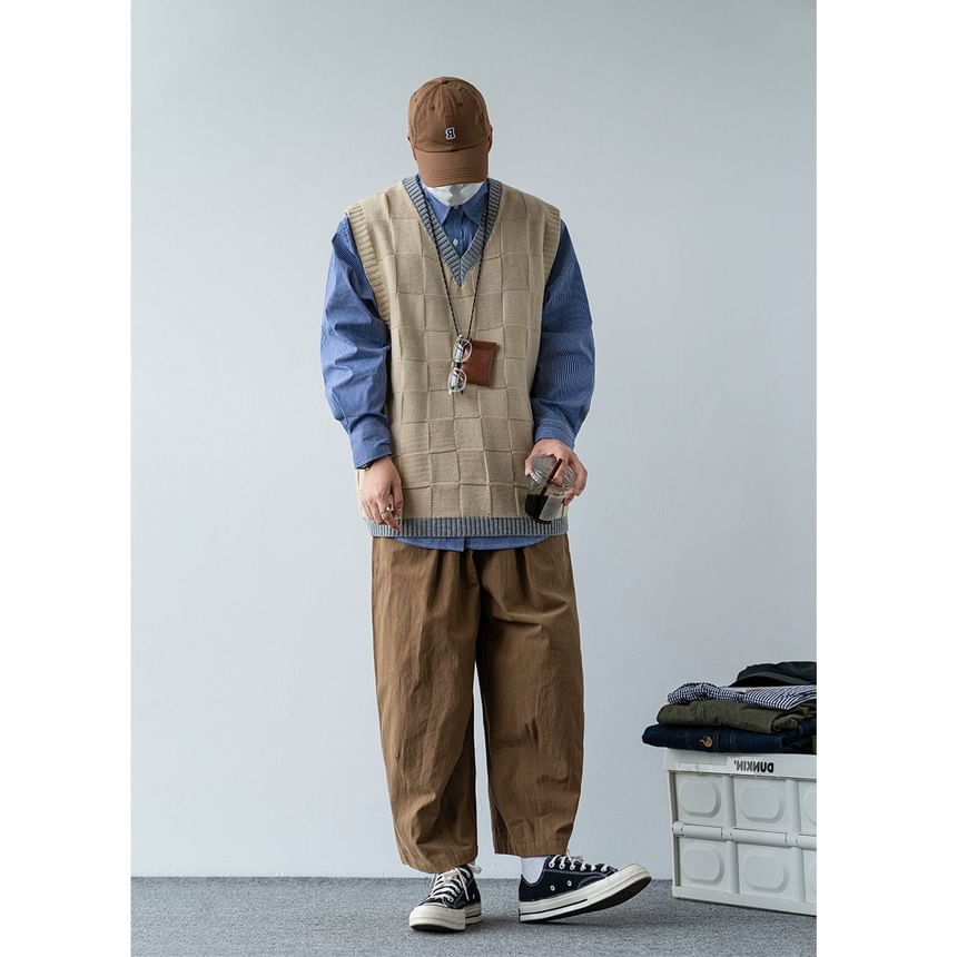 GRAYCIOUS - V-hals geruit vest