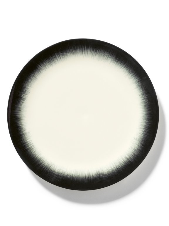 Serax Dé tableware by Ann Demeulemeester dinerbord Ø28 set van 2 White/Black 1